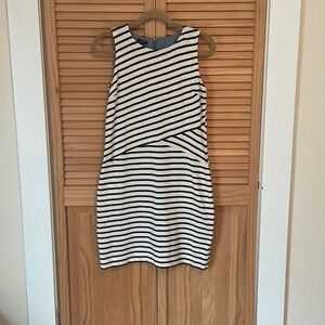 Talbots Navy and White Striped Mini Dress